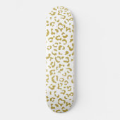 Gold Leopard, Gold Glitter, luipaard afdrukken Skateboard (Voorkant)