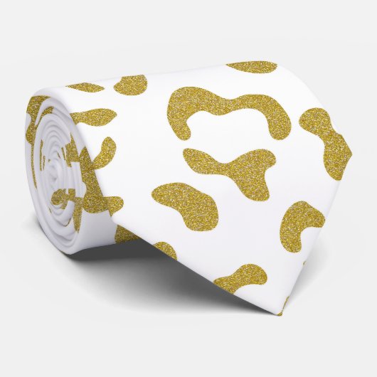 Gold Leopard, Gold Glitter, luipaard afdrukken Stropdas (Opgerold)
