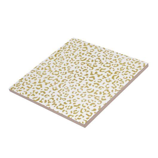 Gold Leopard, Gold Glitter, luipaard afdrukken Tegeltje (Zijkant)