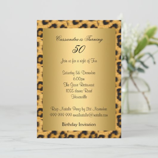 Gold Leopard Invitation 50e anniversaire (Debout devant)