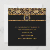 Gold Leopard Invitation en rotin 30e anniversaire (Dos)