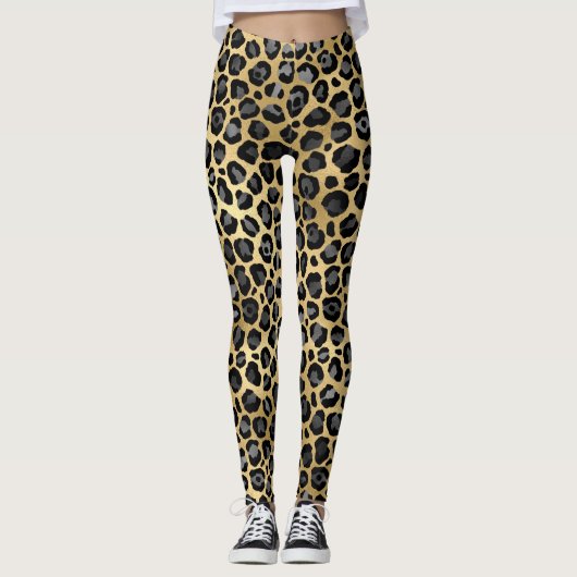 Gold Leopard Leggings (Voorkant)