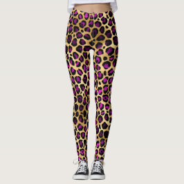 Gold Leopard-leggings Leggings