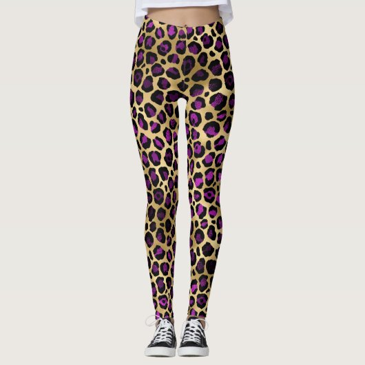 Gold Leopard-leggings Leggings (Voorkant)