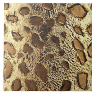 Gold Leopard Metallic Animal Spots Tegeltje