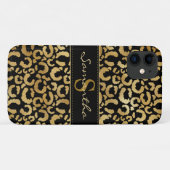 Gold leopard print aangepast Hoesje-Mate iPhone dr Case-Mate iPhone Case (Achterkant (horizontaal))