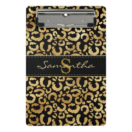 Gold leopard print aangepast mini klembord (Voorkant)