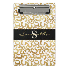 Gold leopard print aangepast mini klembord