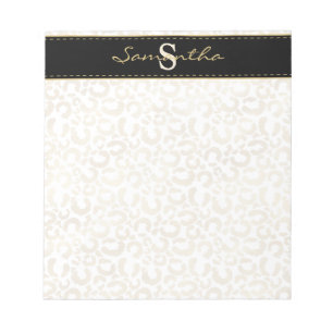 Gold leopard print aangepast notitieblok