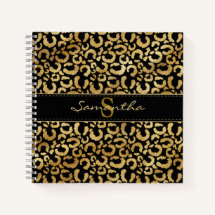 Gold leopard print aangepast Spiral Notitieboek