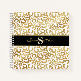 Gold leopard print aangepast Spiral Notitieboek