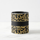 Gold leopard print aangepaste koffie-mok mok (Midden)