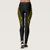 Gold Leopard Print Fun Safari Pattern Leggings (Achterkant)