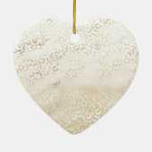 Gold Leopard Print Khaki Cream Beige Waterverf Keramisch Ornament (Achterkant)