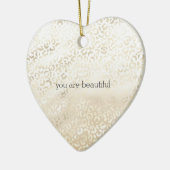 Gold Leopard Print Khaki Cream Beige Waterverf Keramisch Ornament (Links)