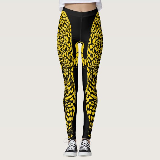 gold Leopard Print Leggings (Voorkant)