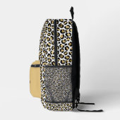 Gold Leopard Print Monogram Naam Terug naar school Bedrukte Rugzak (Rechts)