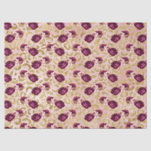 Gold Leopard print roze rozen Floral   Tissuepapier