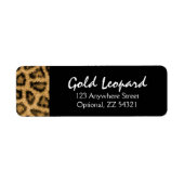 Gold Leopard Print Trendy Fur Pattern Wild Animal Etiket (Voorkant)