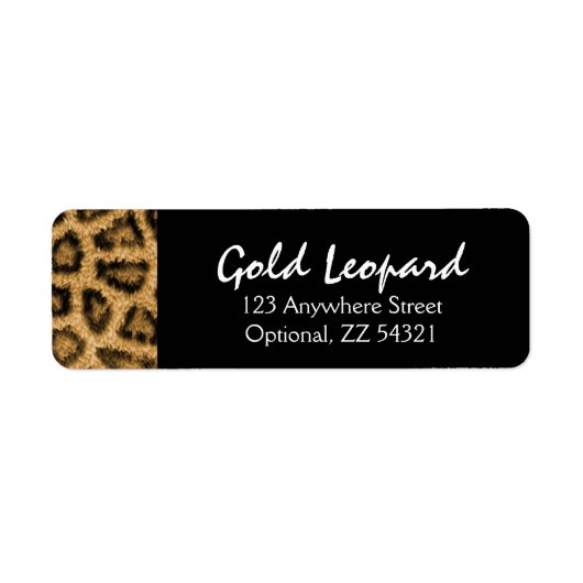 Gold Leopard Print Trendy Fur Pattern Wild Animal Etiket (Voorkant)