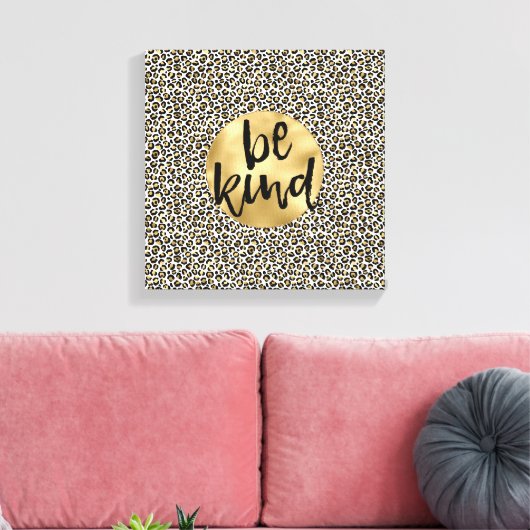 Gold-leopard-printer Canvas Afdruk (Insitu (Woonkamer))