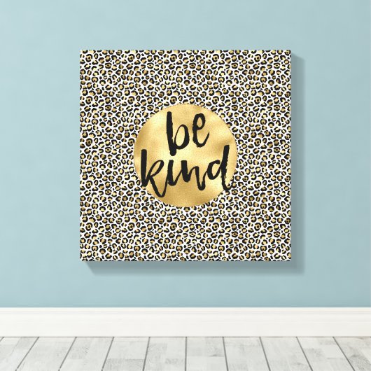 Gold-leopard-printer Canvas Afdruk (Insitu (Houten vloer))