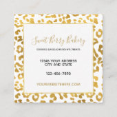 Gold Leopard-printer Vierkante Visitekaartje (Voorkant)