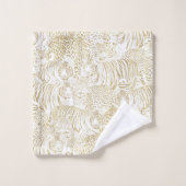 Gold Leopard Tiger Animals Pattern Bad Handdoek (Wasdoekje)
