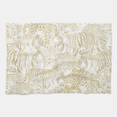 Gold Leopard Tiger Animals Pattern Theedoek (Horizontaal)