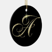 Gold Letter A Monogram Initiaal Ornament Fan Pull (Rechts)