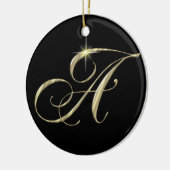 Gold Letter A Monogram Initiaal Ornament Fan Pull (Links)