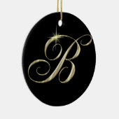 Gold Letter B Monogram Initiaal Ornament Fan Pull (Rechts)