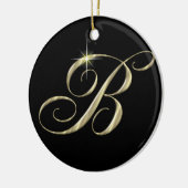 Gold Letter B Monogram Initiaal Ornament Fan Pull (Links)