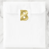 Gold Letter B Vierkante Sticker (Tas)