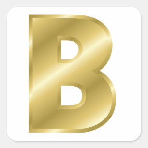 Gold Letter B Vierkante Sticker