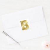 Gold Letter B Vierkante Sticker (Envelop)
