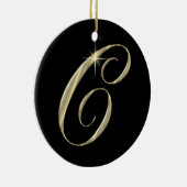 Gold Letter C Monogram Initiaal Ornament Fan Pull (Rechts)