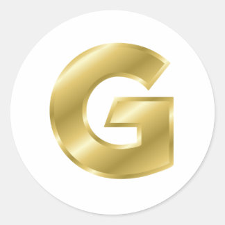 Gold Letter G Ronde Sticker
