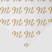 Gold Letter M Monogram-weefselpapier Tissuepapier (Detail)