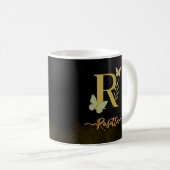Gold Letter R Butterfly Mok Ontwerp (Voorkant rechts)