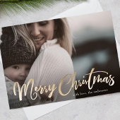 Gold Letting Overlay Joyeux Carte photo de Noël