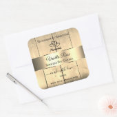 Gold Light Brown Wood Grain Product Labels hart (Envelop)