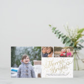 Gold Light Merry Bright Collage 3 Carte photo Blan (Debout devant)