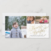Gold Light Merry Bright Collage 3 Carte photo Blan (Devant)