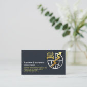 Gold Lightning Silver Wereldbol Logistics CEO Foun Visitekaartje (Staand voorkant)