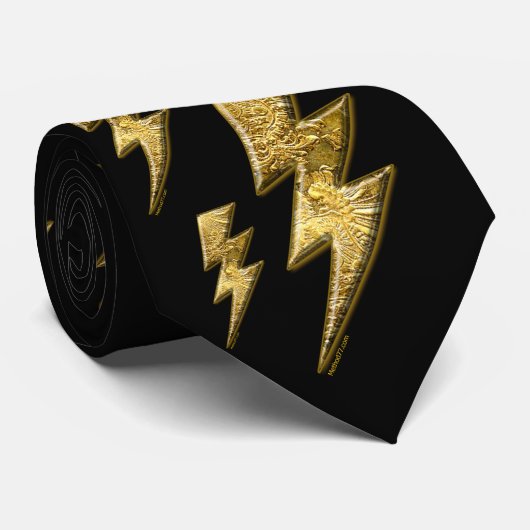Gold Lightning Stropdas (Opgerold)
