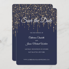 Gold Lights, Midnight Blue, Bewaar de datum Kaart