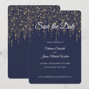 Gold Lights, Midnight Blue, Bewaar de datum Kaart