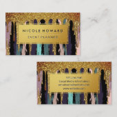 Gold Lijst Artistic Pattern | Glitter Drip (goudgl Visitekaartje (Voorkant / Achterkant)
