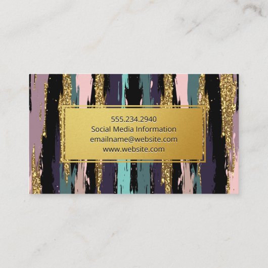 Gold Lijst Artistic Pattern Visitekaartje (Achterkant)